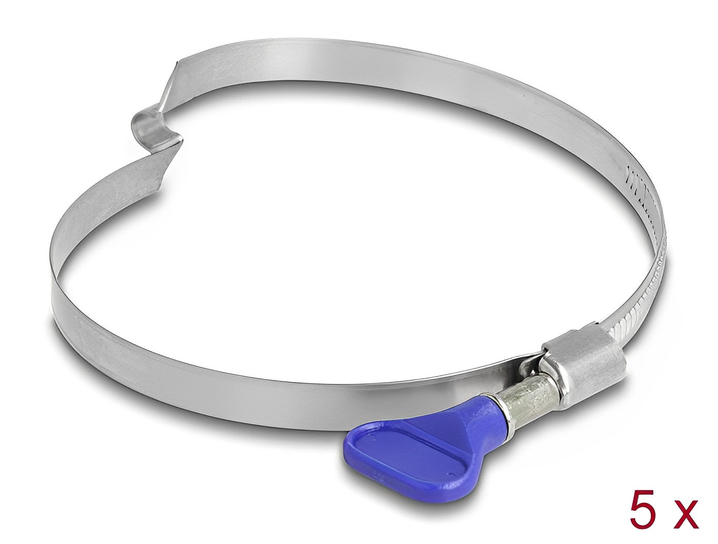 Delock Butterfly Hose Clamp stainless 400 steel with bridge right-handed 80 - 100 mm 5 pieces - delock.israel