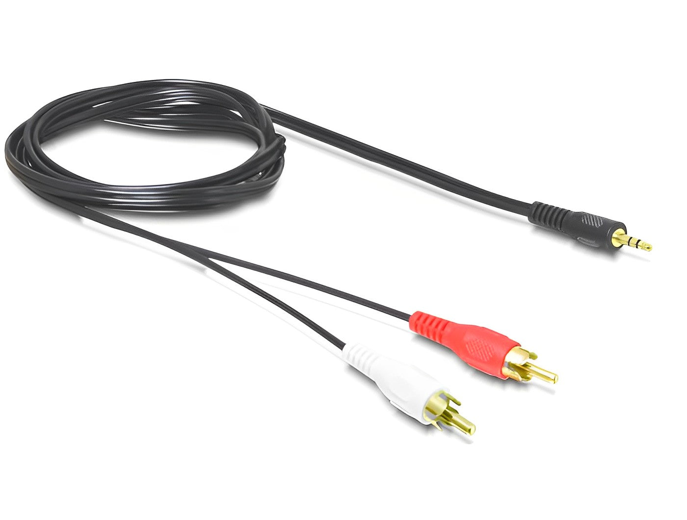 כבל אודיו RCA x 2 זכר לתקע PL 3.5 סטריאו 3 מגעים - delock.israel