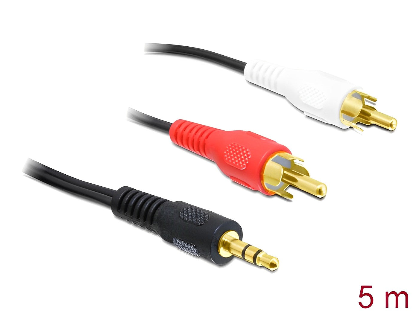 כבל אודיו RCA x 2 זכר לתקע PL 3.5 סטריאו 3 מגעים - delock.israel