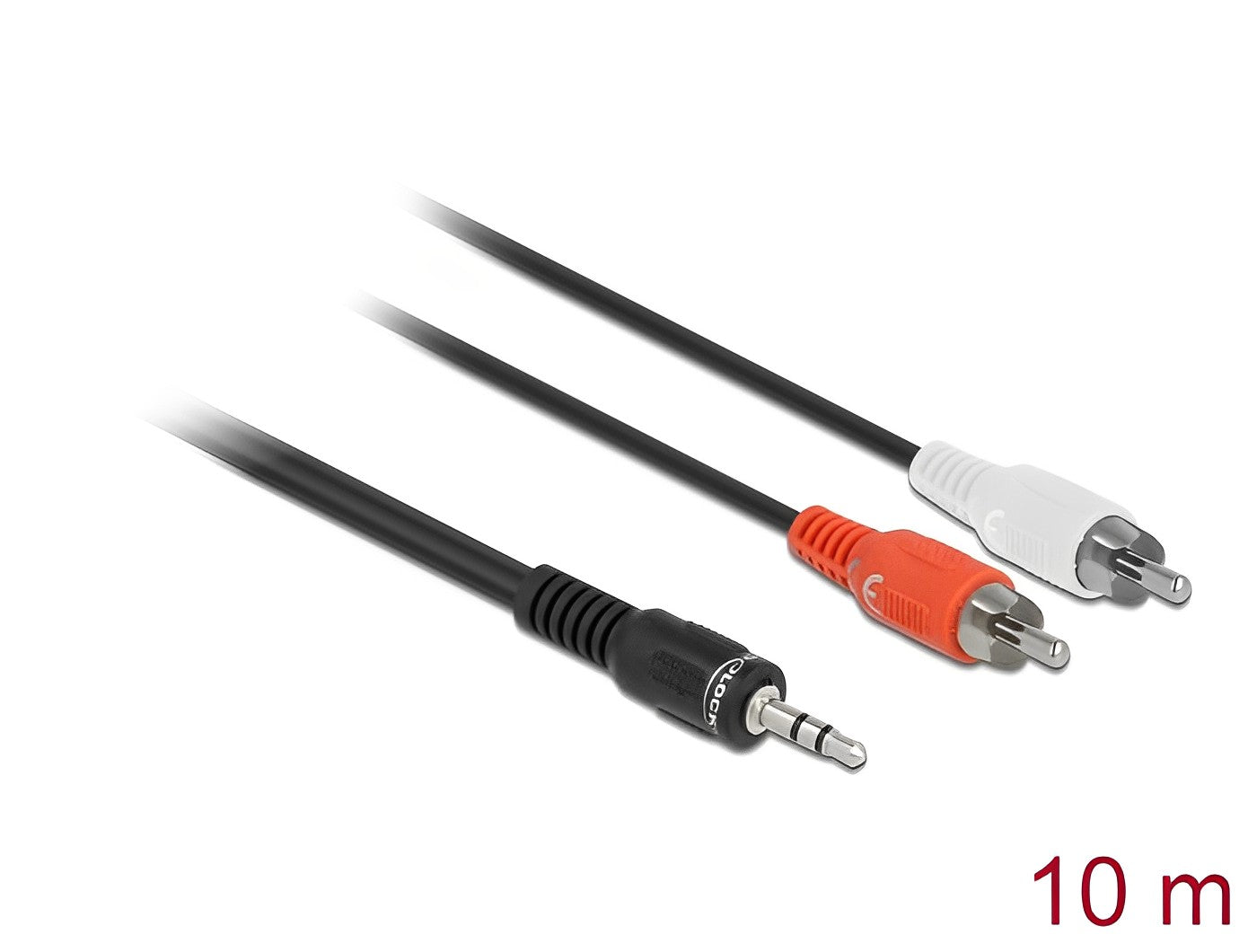 כבל אודיו RCA x 2 זכר לתקע PL 3.5 סטריאו 3 מגעים - delock.israel