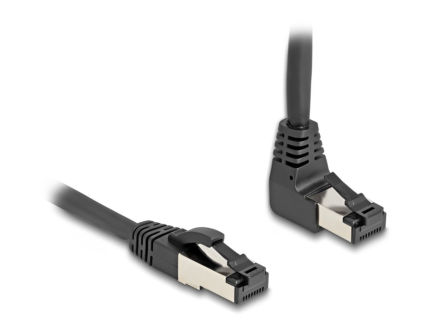 כבל רשת מסוכך RJ45 Cat.8.1 S/FTP 40Gbps ז/ז צד אחד בזווית UP 90° - delock.israel