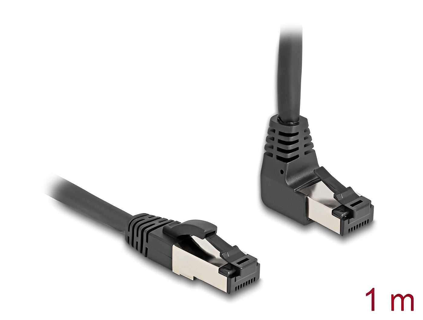 כבל רשת מסוכך RJ45 Cat.8.1 S/FTP 40Gbps ז/ז צד אחד בזווית UP 90° - delock.israel