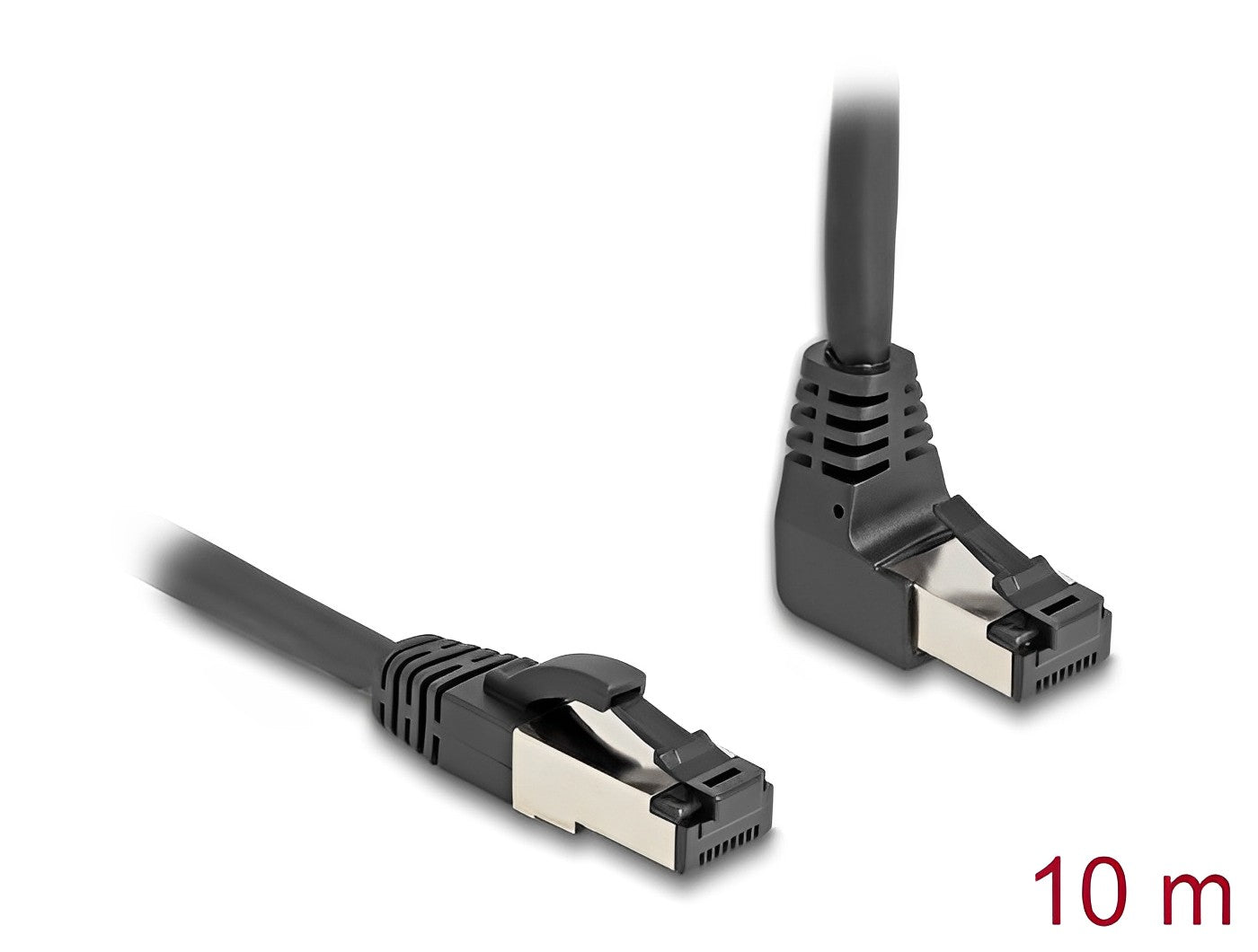 כבל רשת מסוכך RJ45 Cat.8.1 S/FTP 40Gbps ז/ז צד אחד בזווית UP 90° - delock.israel