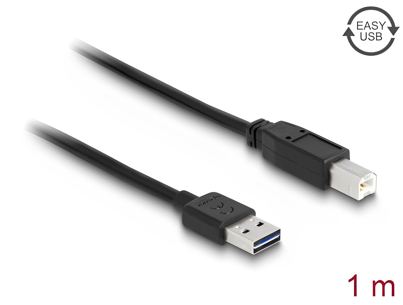 כבל USB 2.0 A-B ז/ז עם מחבר דו כיווני - delock.israel
