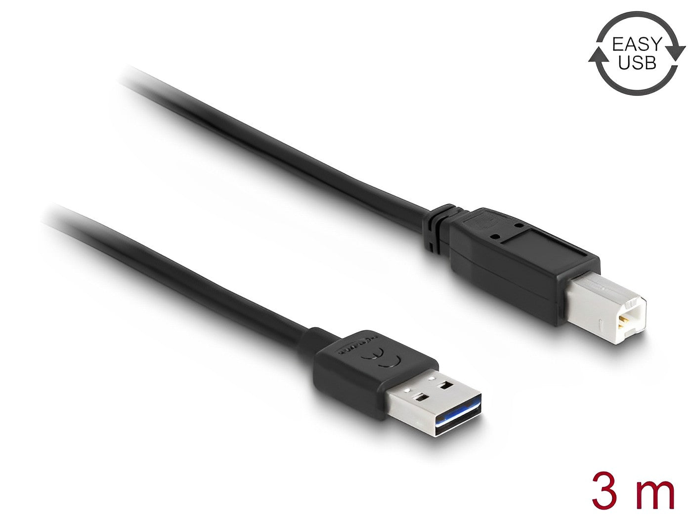 כבל USB 2.0 A-B ז/ז עם מחבר דו כיווני - delock.israel