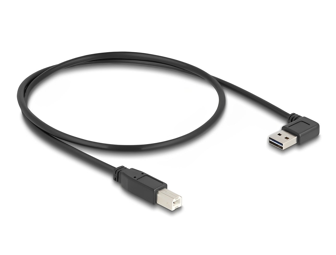 כבל USB 2.0 A-B ז/ז עם מחבר דו כיווני בזווית צד 90° - delock.israel