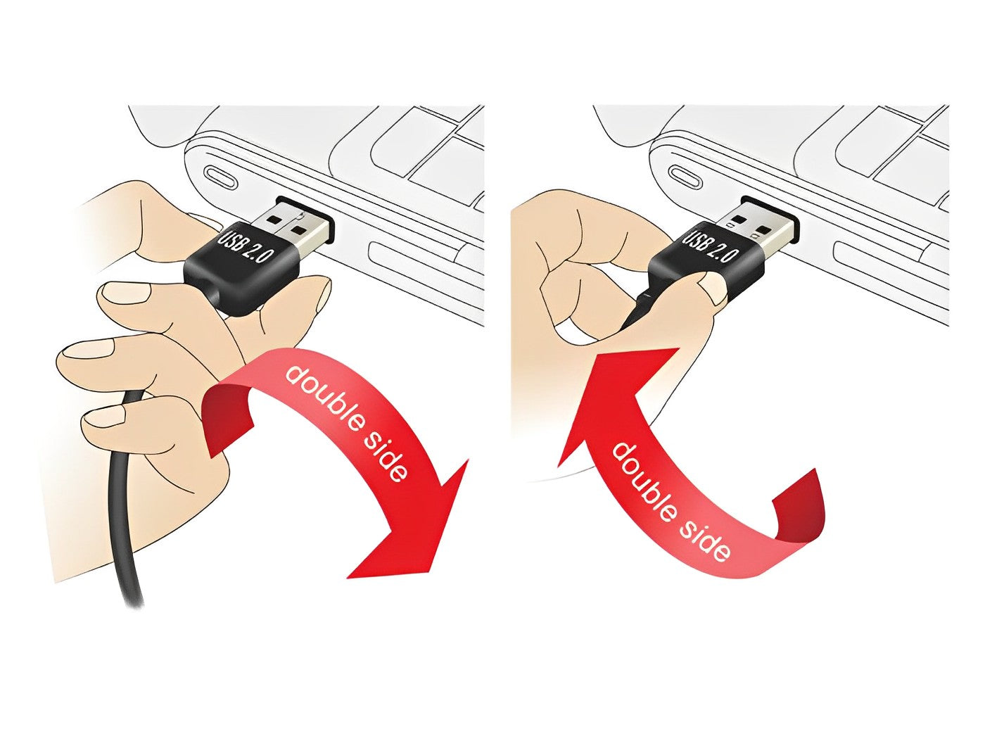 כבל EASY-USB 2.0 Type-A ז/ז עם מחברים דו כיווניים - delock.israel