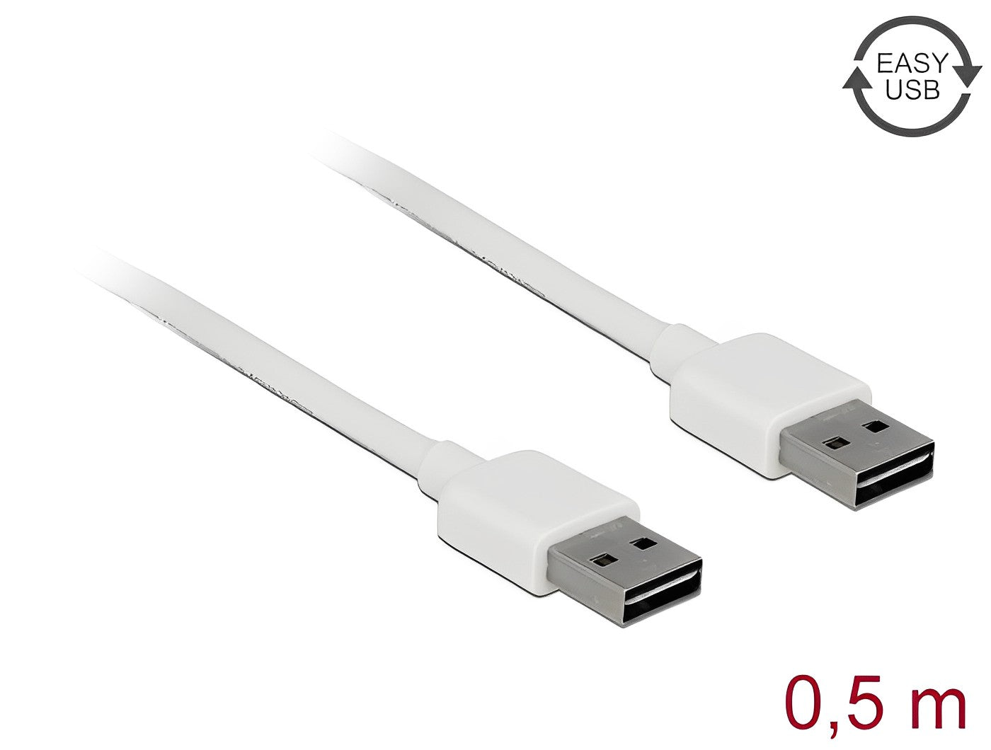 כבל EASY-USB 2.0 Type-A ז/ז עם מחברים דו כיווניים - delock.israel