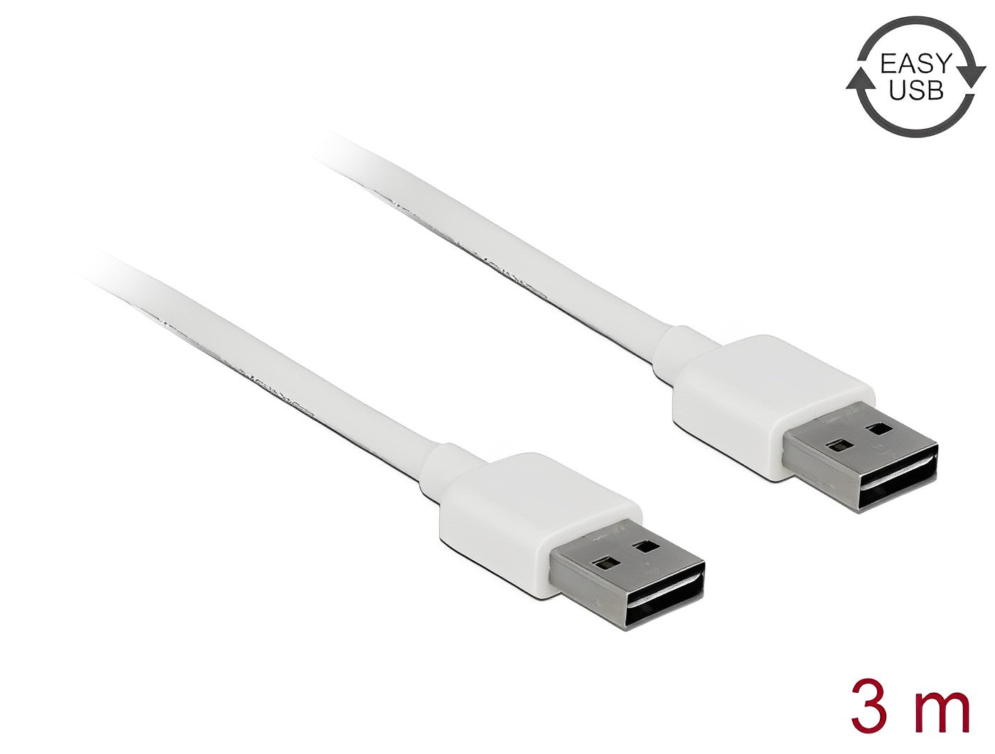 כבל EASY-USB 2.0 Type-A ז/ז עם מחברים דו כיווניים - delock.israel