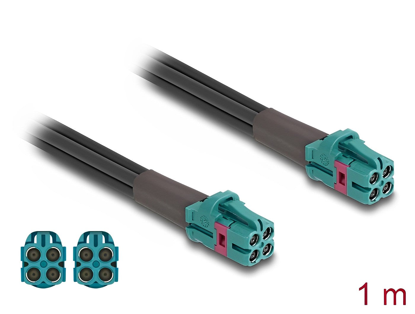 כבל Mini FAKRA Z quad B-Type נ/נ אורך 1 מטר - delock.israel