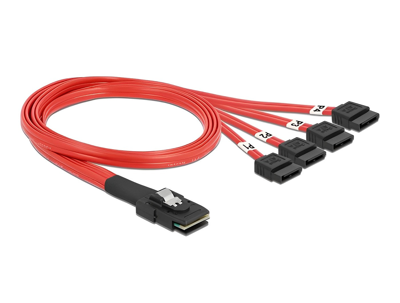 כבל Mini SAS SFF-8087 ל-SATA 7 pin x 4 - delock.israel