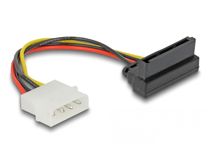 כבל חשמל שקע SATA 15 pin בזווית 90° למעלה לתקע מולקס 4 פין - delock.israel