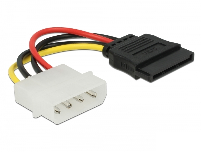 כבל חשמל שקע SATA 15 pin לתקע מולקס 4 פין - delock.israel