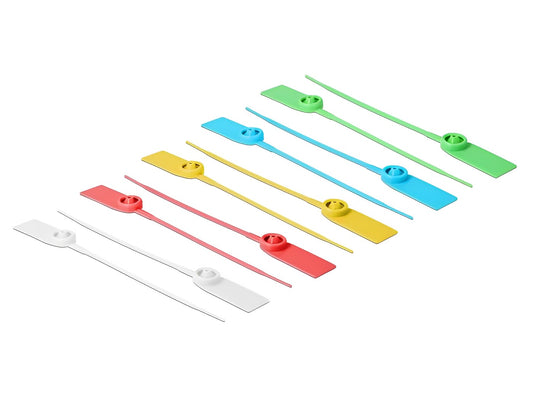 Delock Cable Ties with label tap L 180 x W 2.5 mm 10 pieces assorted colors - delock.israel