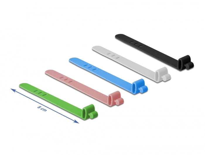 Delock Silicone Cable Ties reusable 10 pieces assorted colors - delock.israel