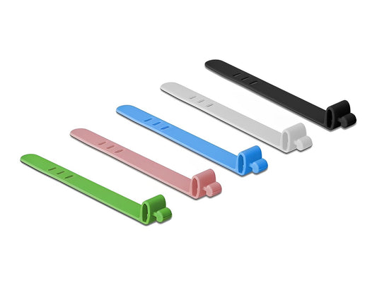 Delock Silicone Cable Ties reusable 10 pieces assorted colors - delock.israel