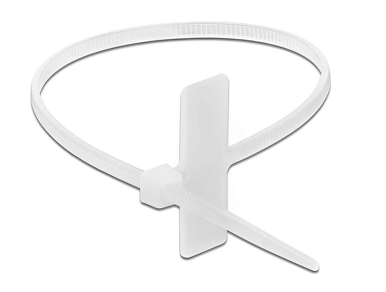 Delock Cable Tie with Label Tap L 100 x W 2.5 mm white - delock.israel
