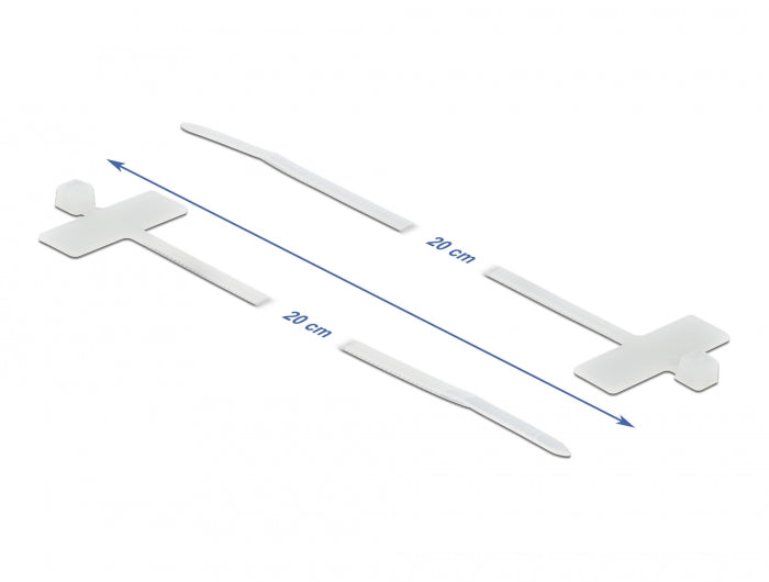 Delock Cable Tie with Label Tap L 200 x W 2.5 mm white - delock.israel