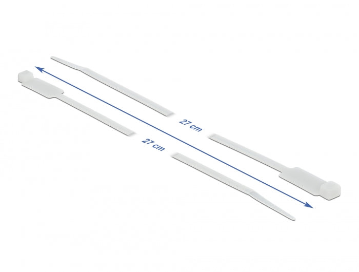 Delock Cable Tie with Label Tap L 270 x W 4.8 mm white - delock.israel