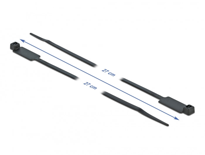 Delock Cable Tie with Label Tap L 270 x W 4.8 mm black - delock.israel