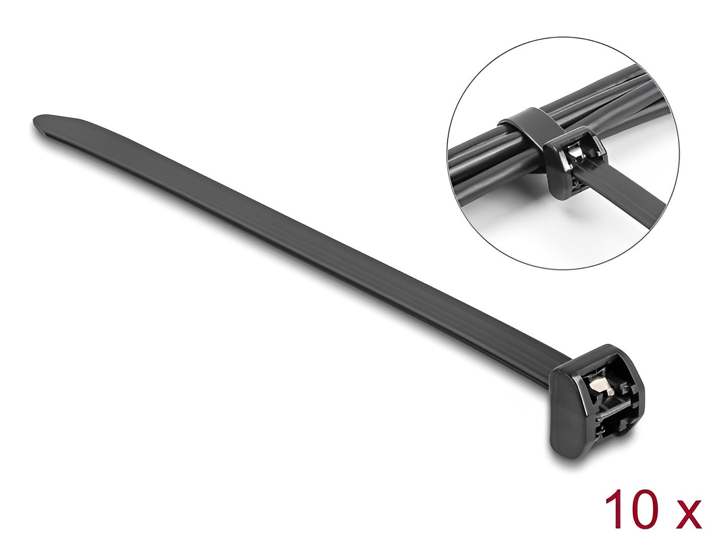 Delock Cable Tie with metal tab pieces black - delock.israel
