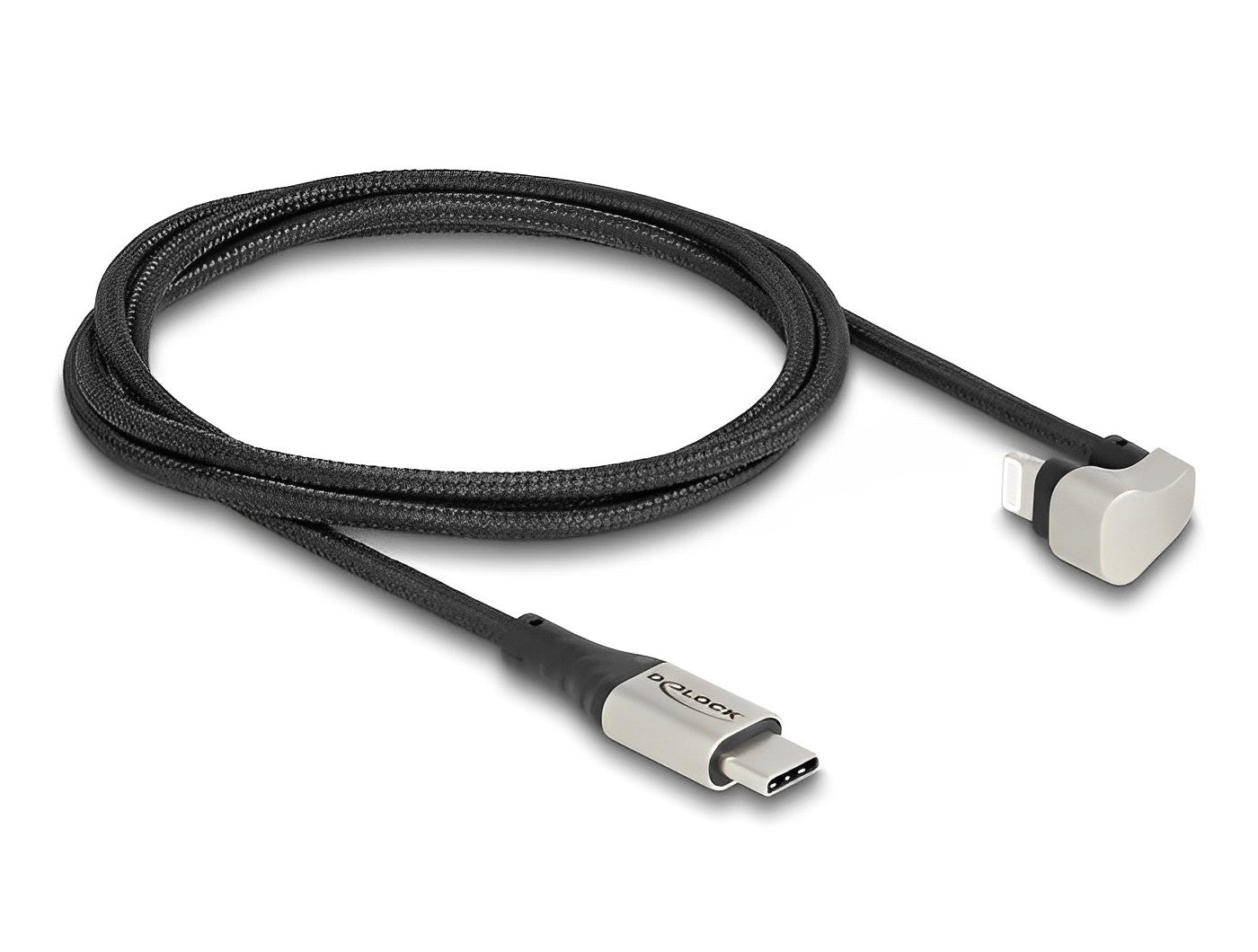 כבל iPhone גיימינג תקע USB-C 2.0 לתקע Lightning MFi בזווית 180° תומך PD 9V / 3A - delock.israel