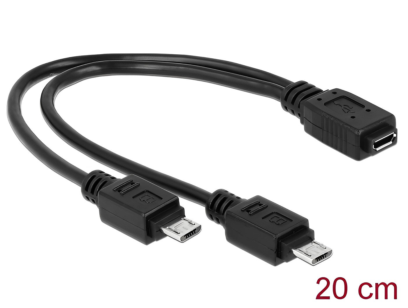 כבל מפצל מיקרו USB-B 2.0 אורך 20 ס"מ - delock.israel