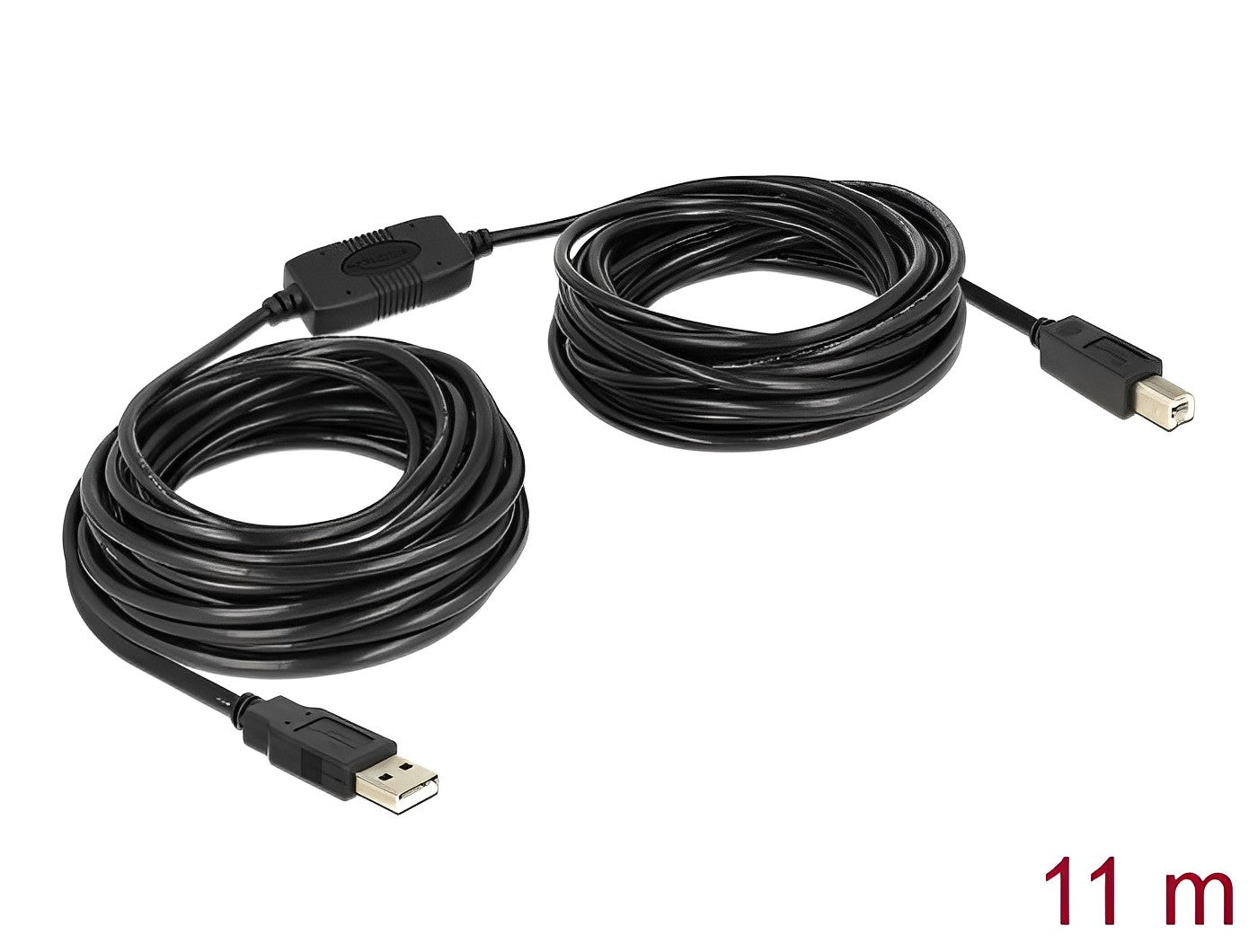 כבל USB 2.0 A-B אקטיבי ז/ז אורך 11 מטר - delock.israel