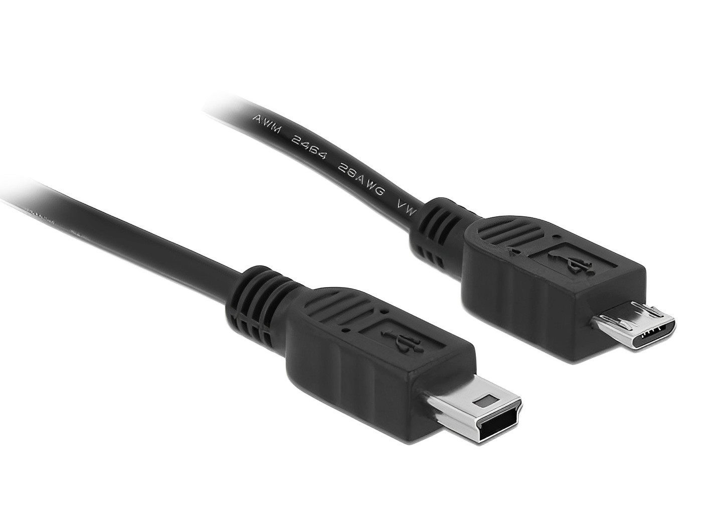 כבל USB 2.0 תקע Micro-B לתקע Mini-B אורך 1 מטר - delock.israel