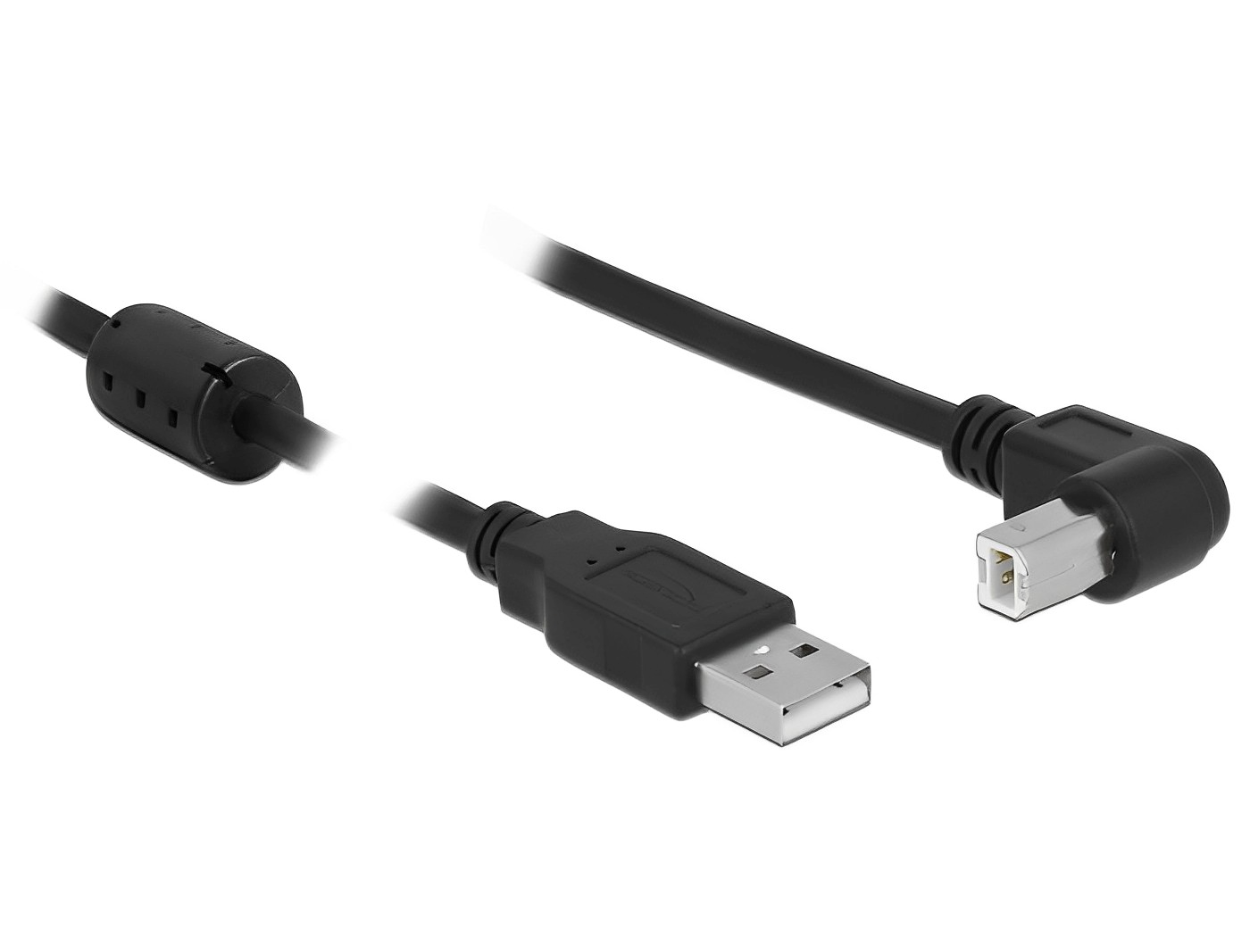 כבל USB 2.0 A-B עם פריט ז/ז בזווית 90° - delock.israel