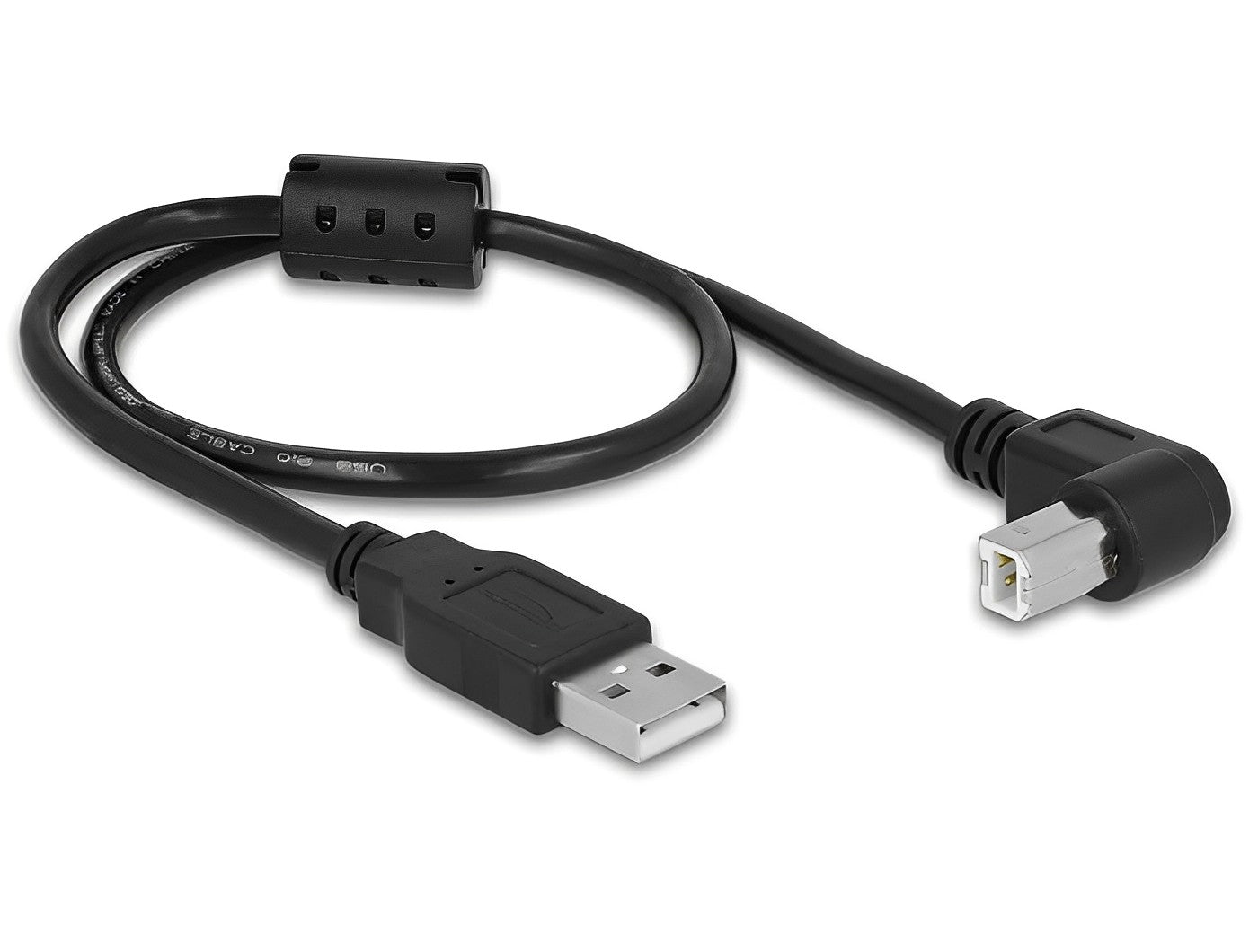 כבל USB 2.0 A-B עם פריט ז/ז בזווית 90° - delock.israel