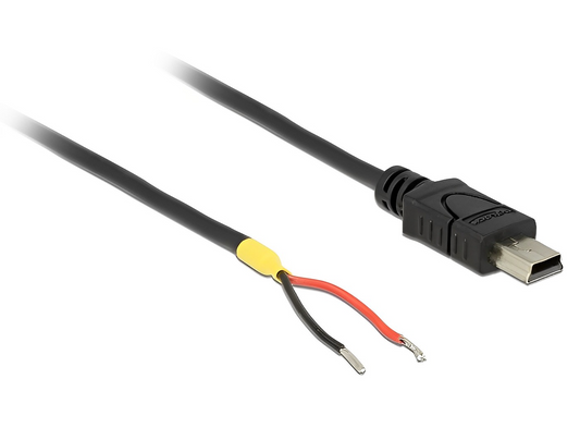 כבל מיני USB 2.0 זכר עם 2 גידים פתוחים - delock.israel