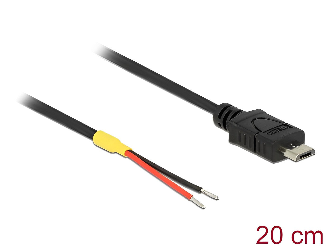 כבל מיקרו USB 2.0 זכר עם 2 גידים פתוחים - delock.israel