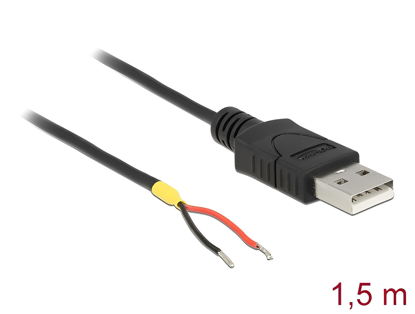 כבל USB-A 2.0 זכר עם 2 גידים פתוחים - delock.israel