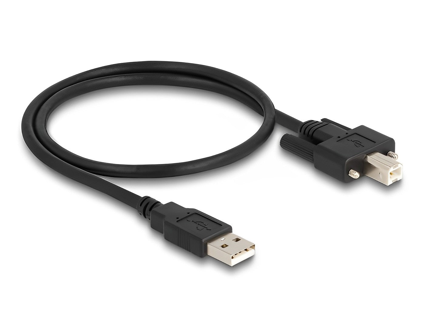 כבל USB 2.0 A-B עם ברגים בצדדים ז/ז - delock.israel