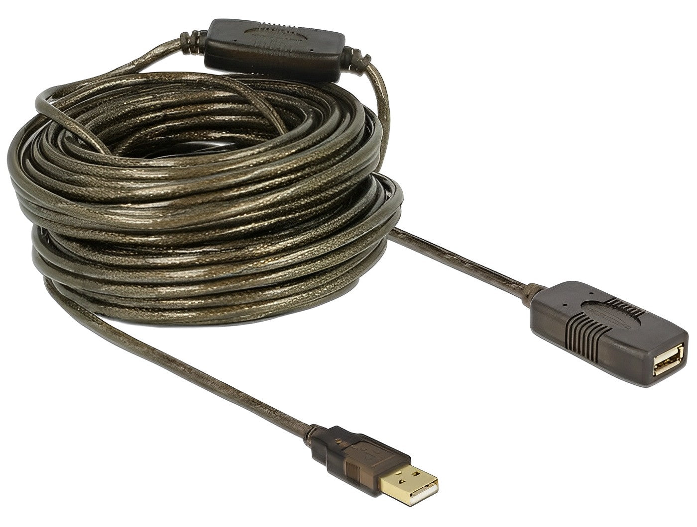כבל מאריך אקטיבי USB-A 2.0 ז/נ אורך 20 מטר - delock.israel