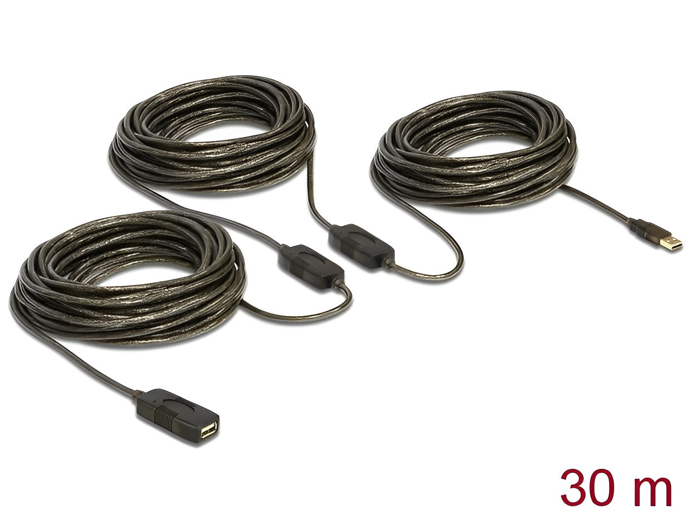 כבל מאריך אקטיבי USB-A 2.0 ז/נ אורך 30 מטר - delock.israel