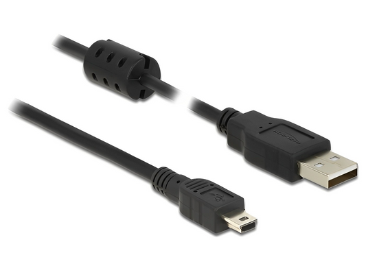 כבל מיני USB 2.0 עם פריט תקע USB-A לתקע Mini-B - delock.israel