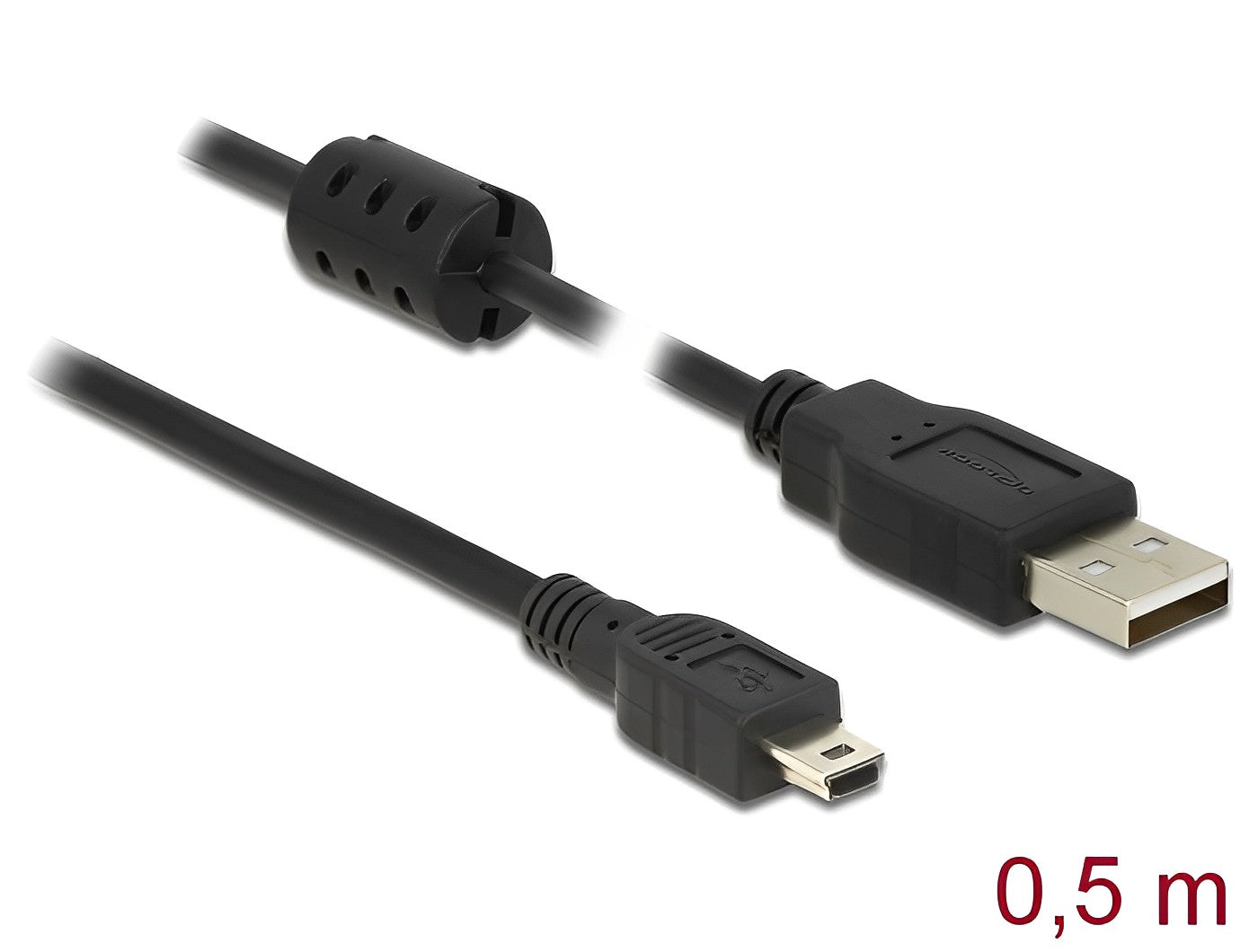 כבל מיני USB 2.0 עם פריט תקע USB-A לתקע Mini-B - delock.israel