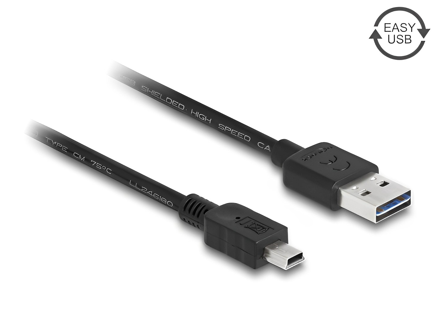 כבל מיני EASY-USB 2.0 תקע Mini-B לתקע USB-A דו כיווני - delock.israel