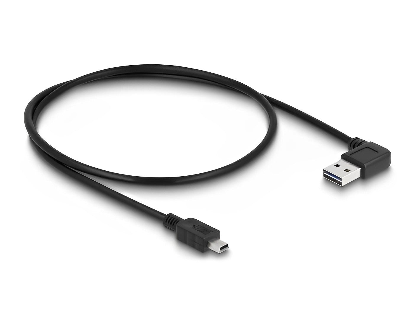 כבל מיני EASY-USB 2.0 תקע Mini-B לתקע USB-A דו כיווני בזווית 90° - delock.israel