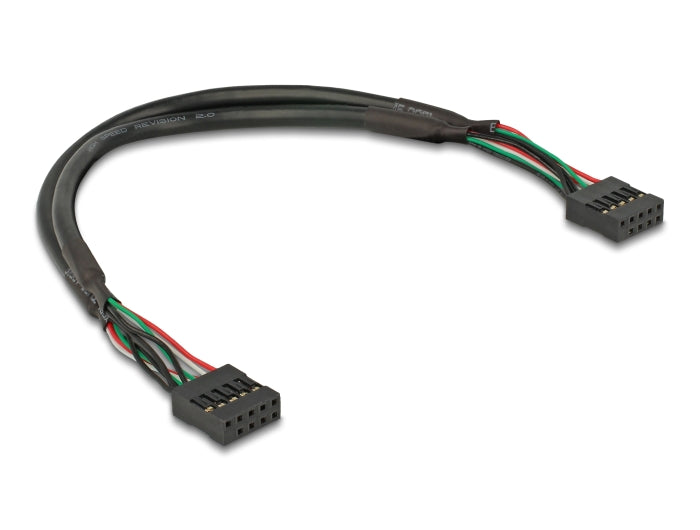 Delock Cable USB 2.0 pin header female 2.54 mm 10 pin to USB 2.0 pin header female 2.54 mm 10 pin 25 cm - delock.israel