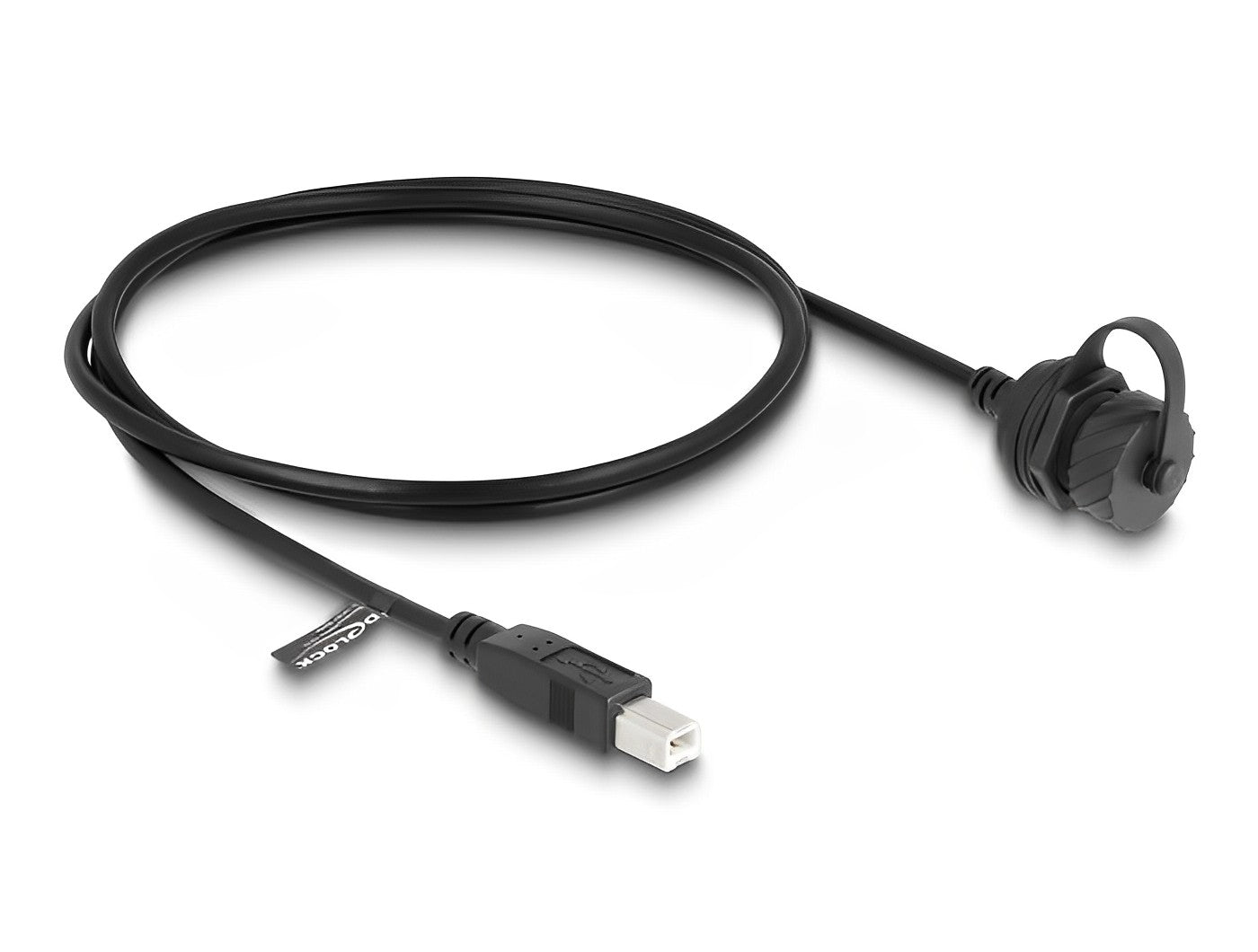 כבל מאריך USB-B 2.0 ז/נ להתקנה בקדח עגול עם מכסה אטום נגד מים IP68 - delock.israel