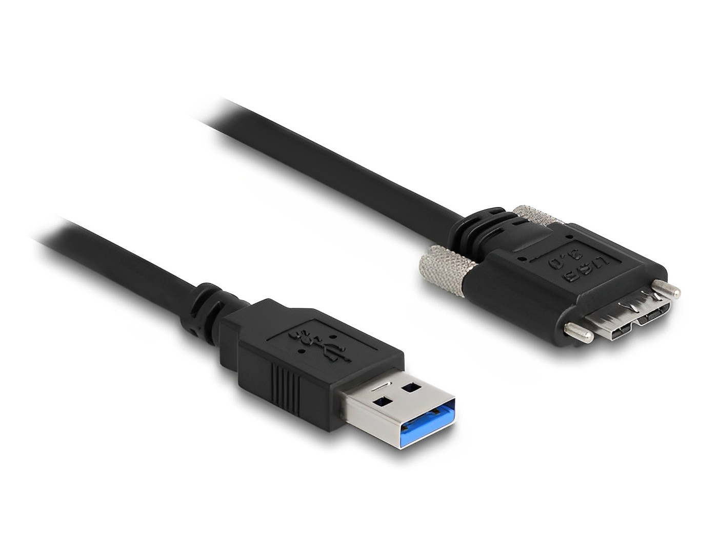 כבל USB 3.0 5Gbps תקע USB Micro-B עם ברגים נעילה לתקע USB-A - delock.israel