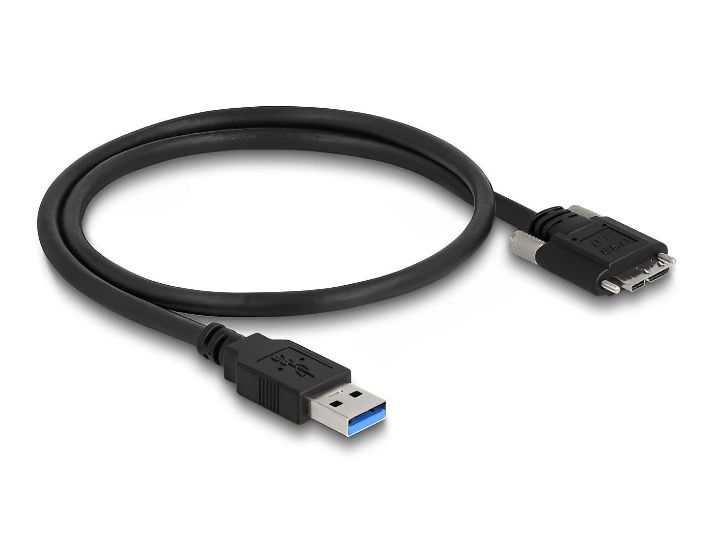 כבל USB 3.0 5Gbps תקע USB Micro-B עם ברגים נעילה לתקע USB-A - delock.israel