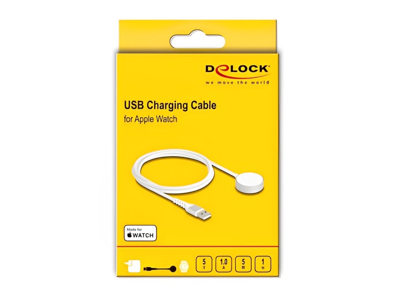 כבל טעינה USB עבור Apple Watch MFi אורך 1 מטר - delock.israel
