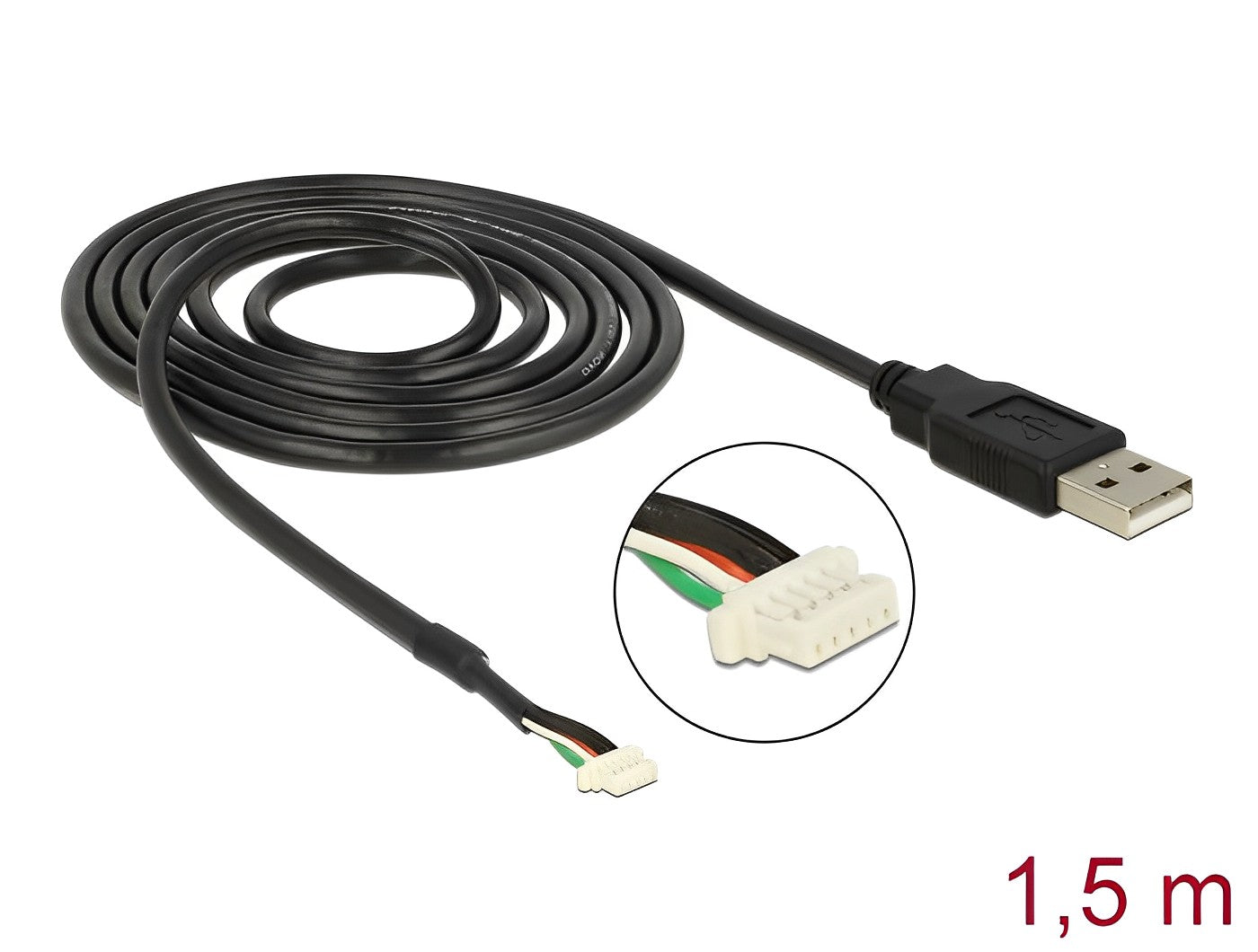 כבל מצלמות תקע USB-A 2.0 לתקע 5 פין SMT V5 V51 אורך 1.5 מטר - delock.israel