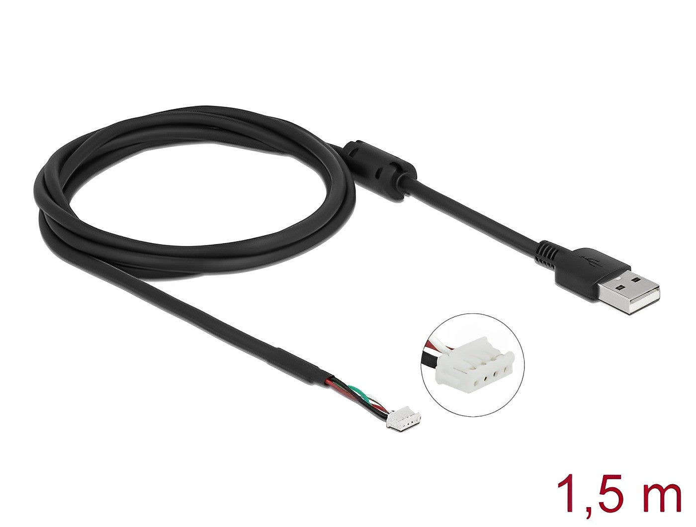 כבל מצלמות תקע USB-A 2.0 לתקע 4 פין SMT V6 אורך 1.5 מטר - delock.israel