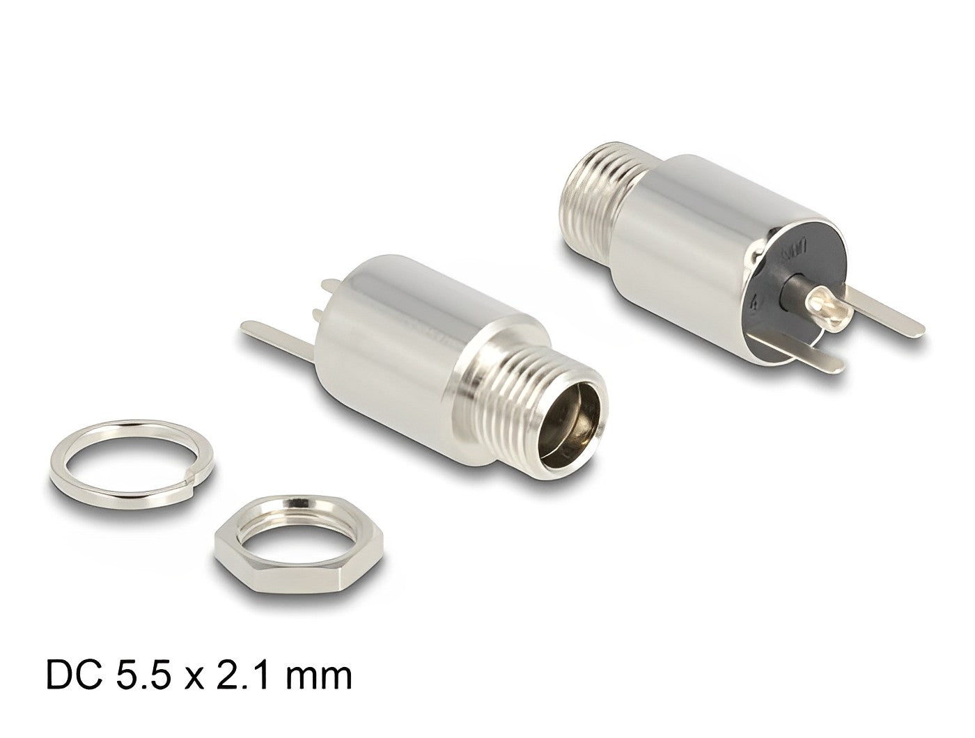 שקע DC 5.5x2.1 20V / 9A בחיבור הלחמה לפאנל - delock.israel