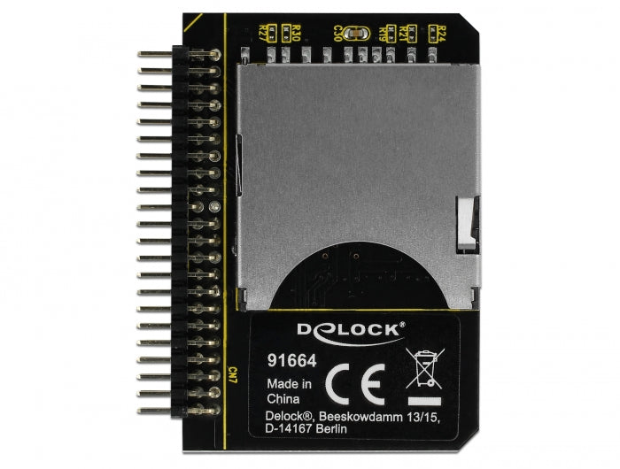 קורא כרטיסים IDE זכר לזיכרונות SD - delock.israel